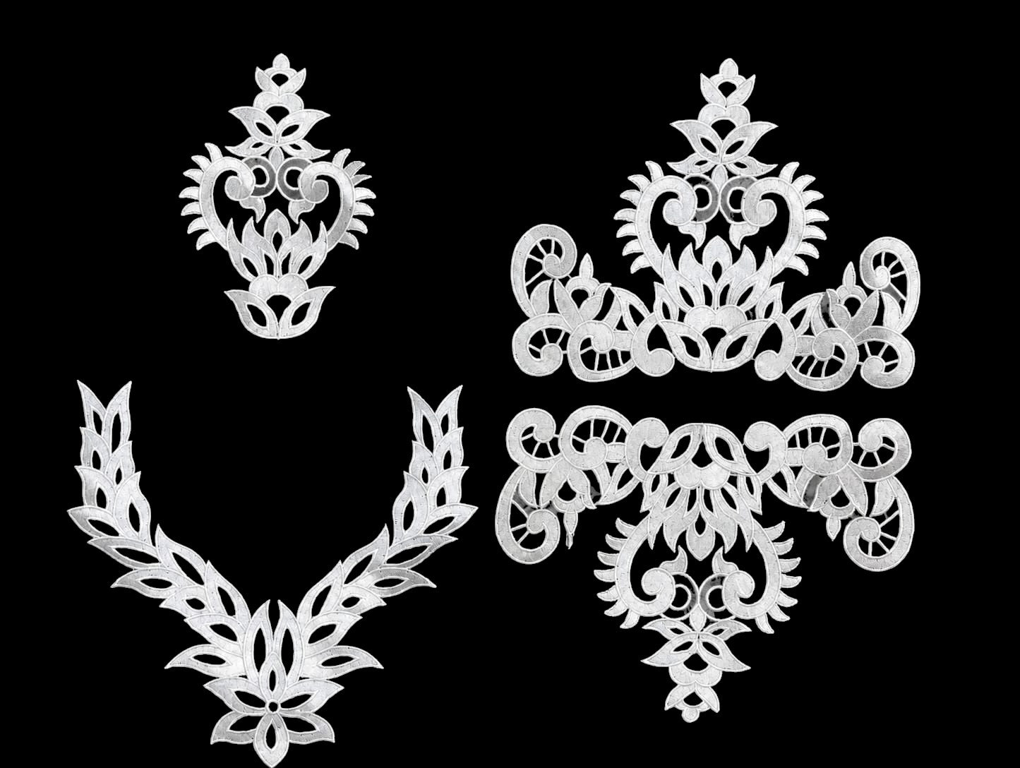 🎀 3D Designer Neckline & Daman Patch  - ( N011 )
