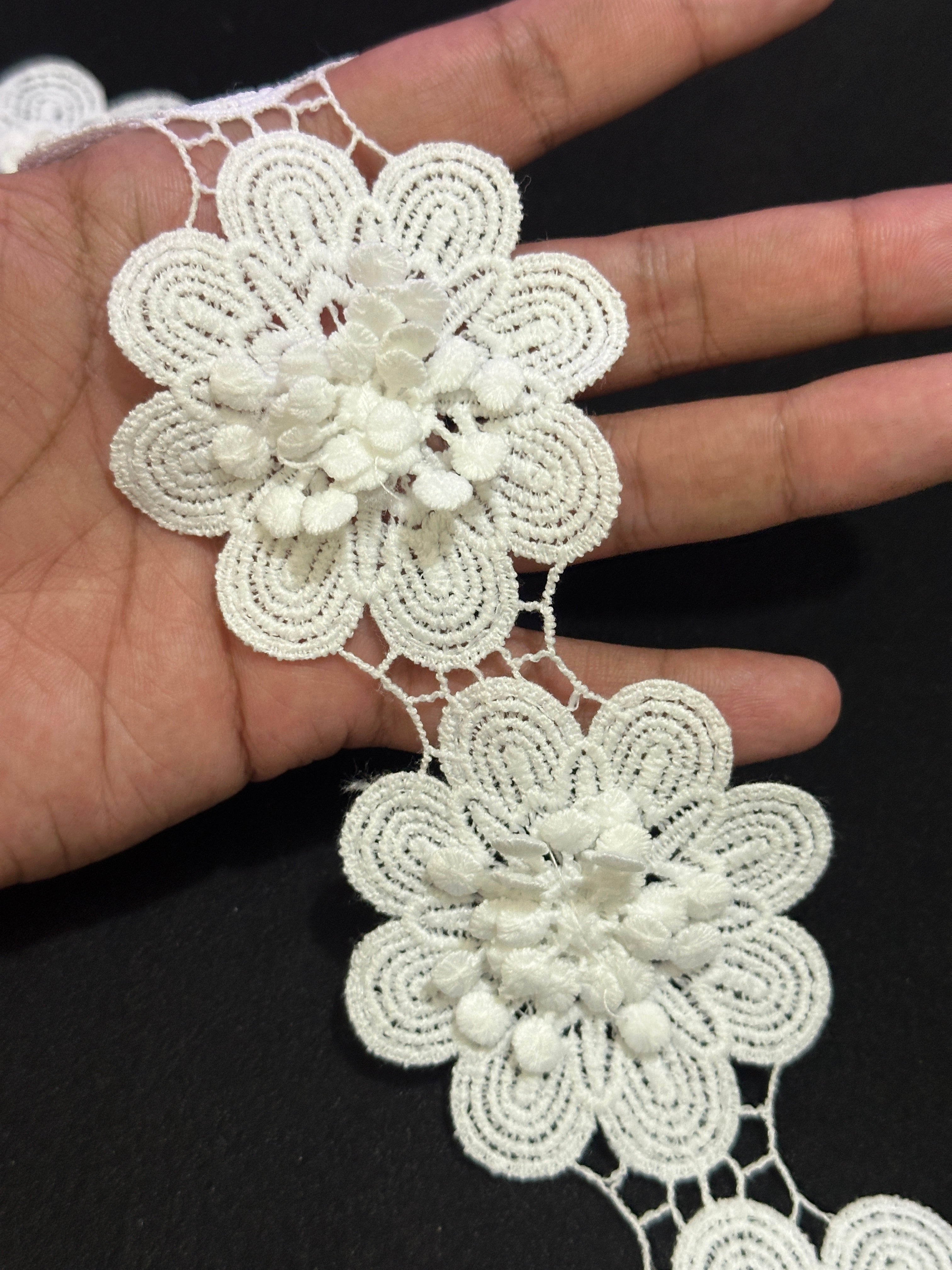 🌿 Designer 3D Milky Lace - ( L413 )