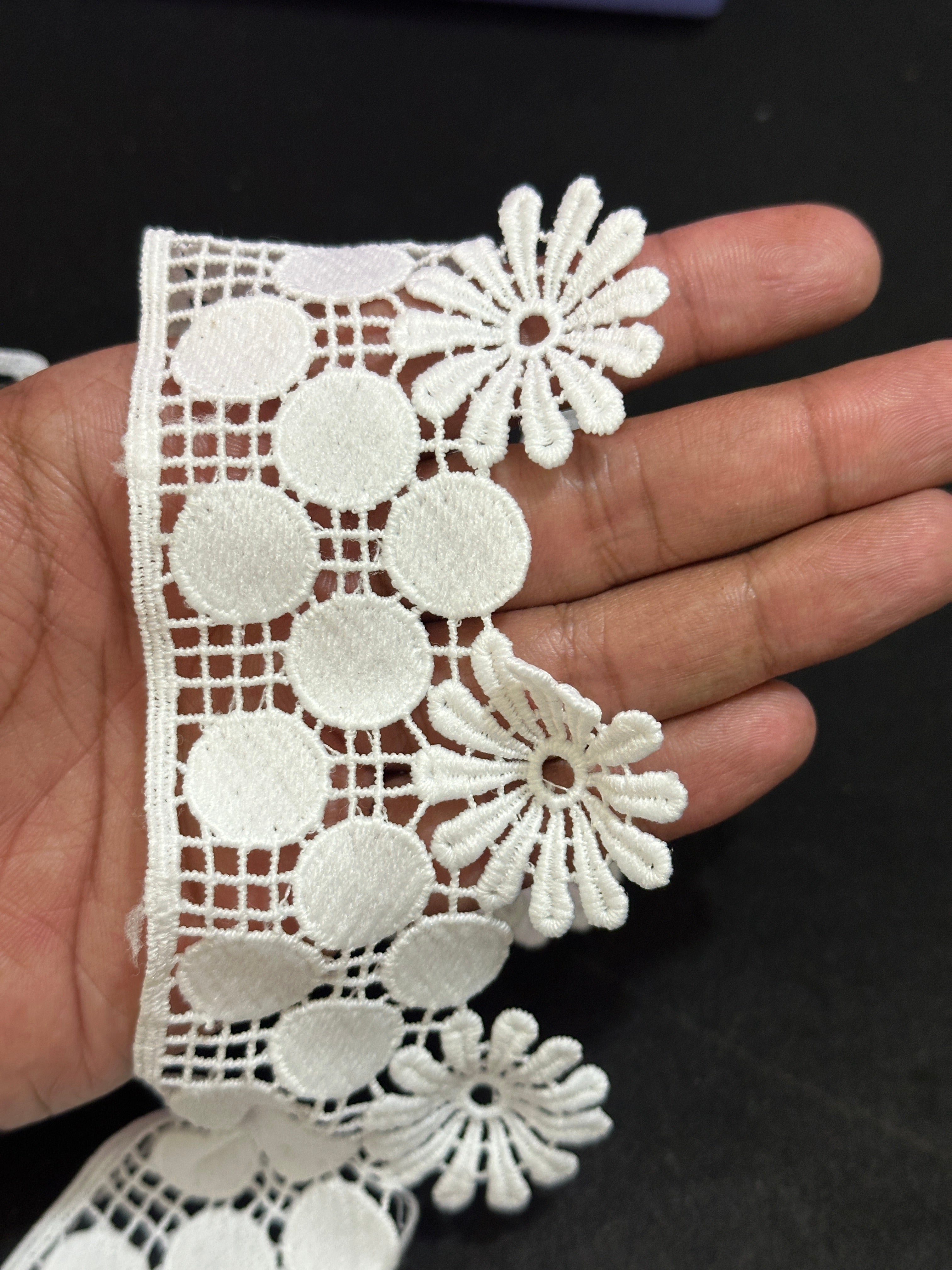 🌿 Designer 3D Milky Lace - ( L443 )