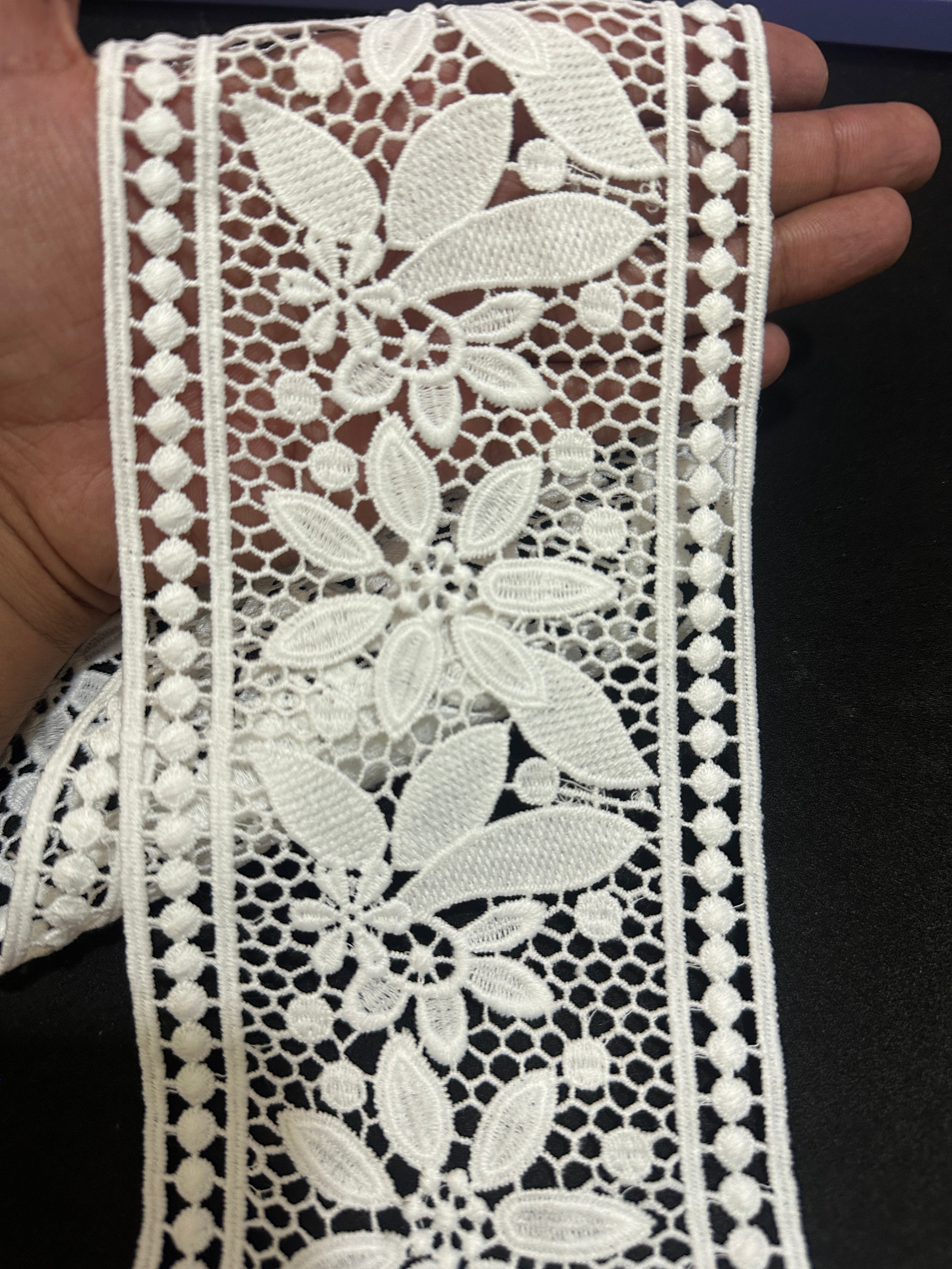 🌿 Milky Border Lace Feeta / Filling –  ( L449 )
