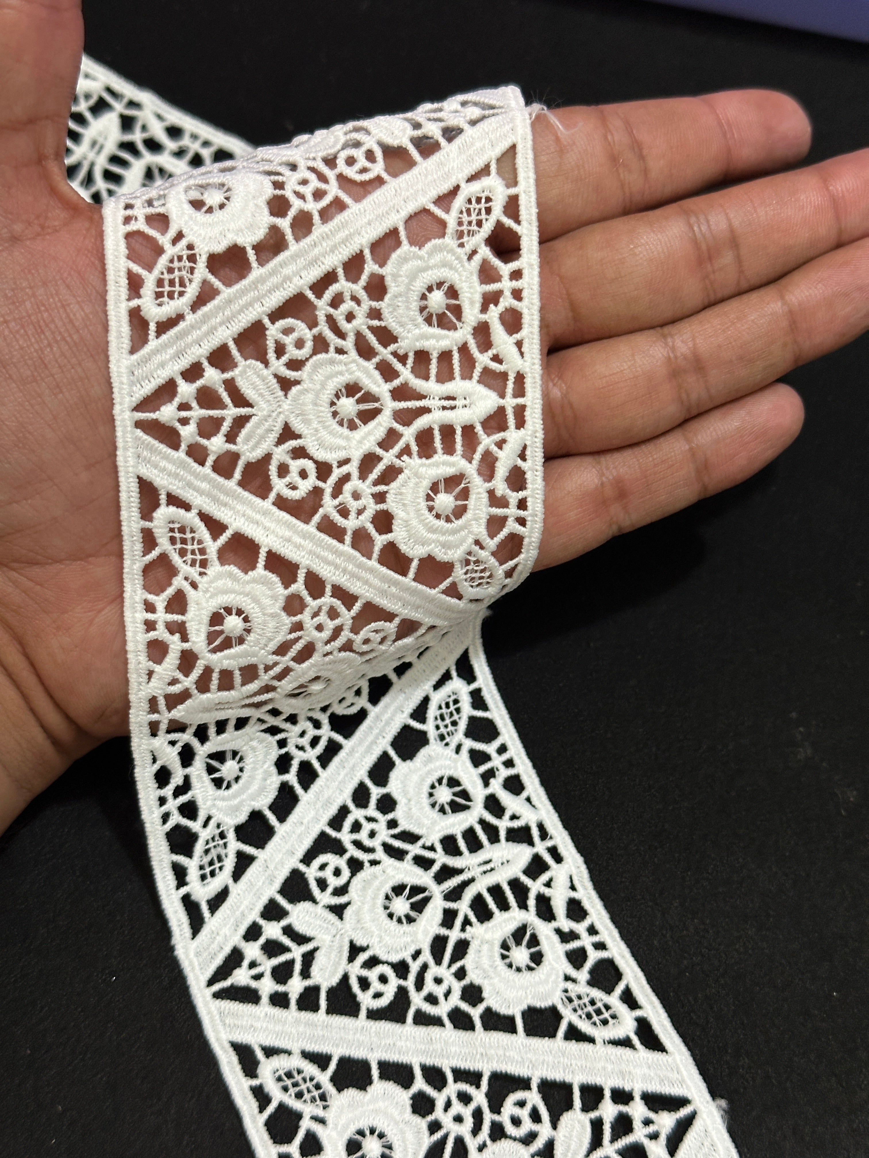 🌿 Milky Border Lace Feeta / Filling –  ( L450 )