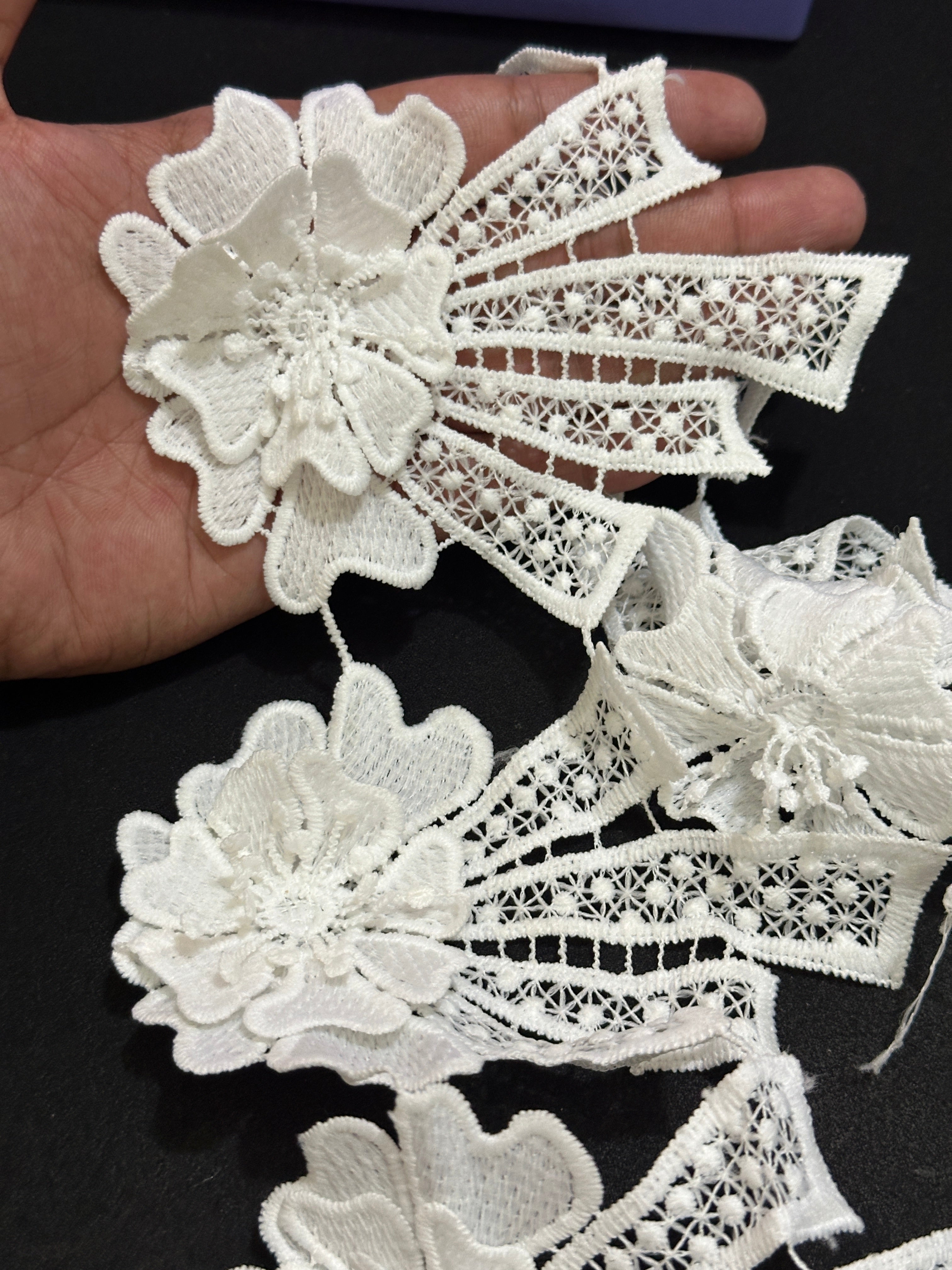 🌿 Designer 3D Milky Lace - ( L483 )