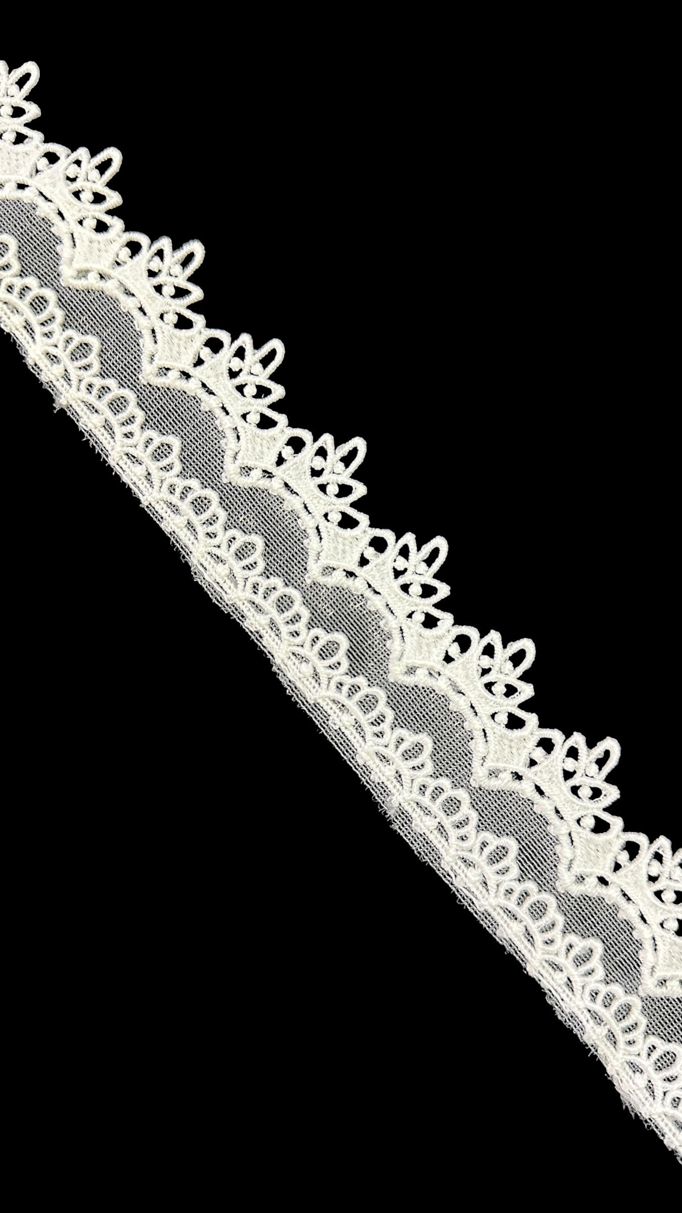 🌿Designer Milky Net Border Lace – Elegant Floral Pattern ( L530 )