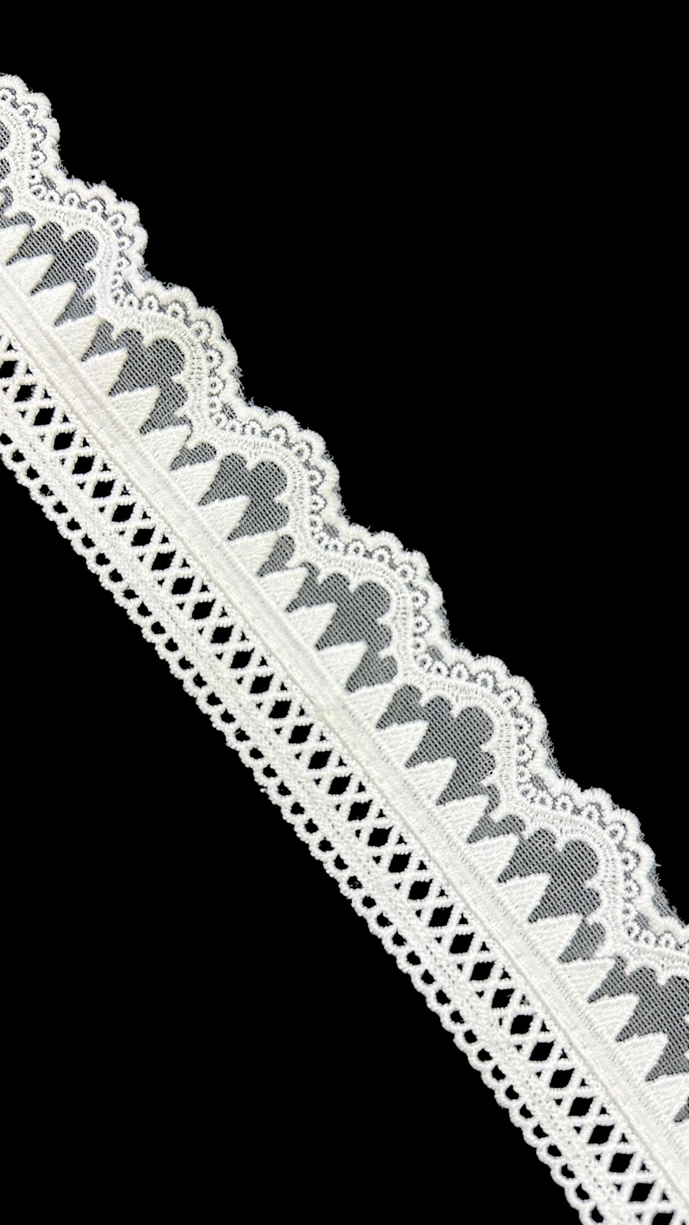 🌿Designer Milky Net Border Lace – Elegant Floral Pattern ( L531 )