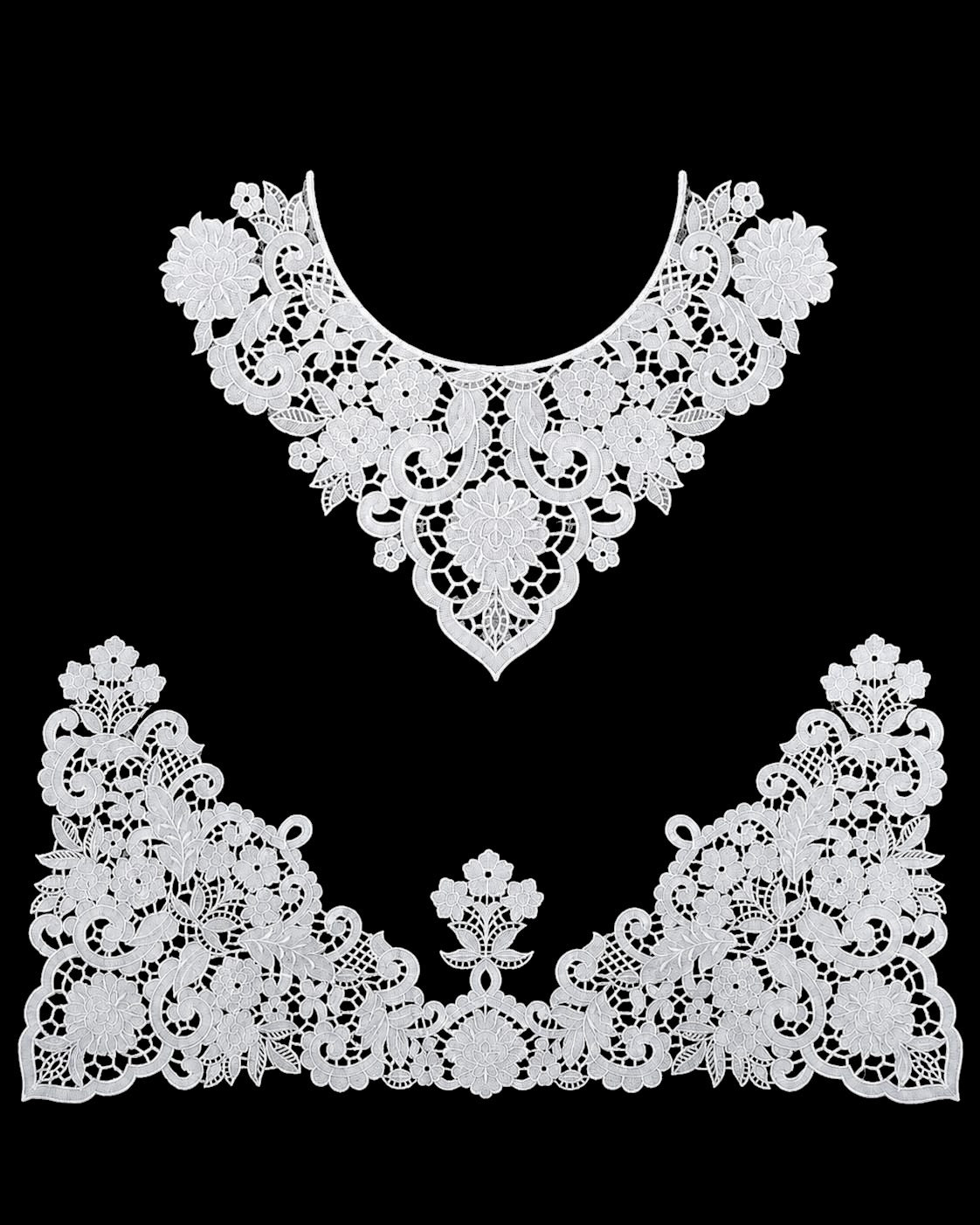 🎀 3D Designer Neckline & Daman Patch  - ( N009 )
