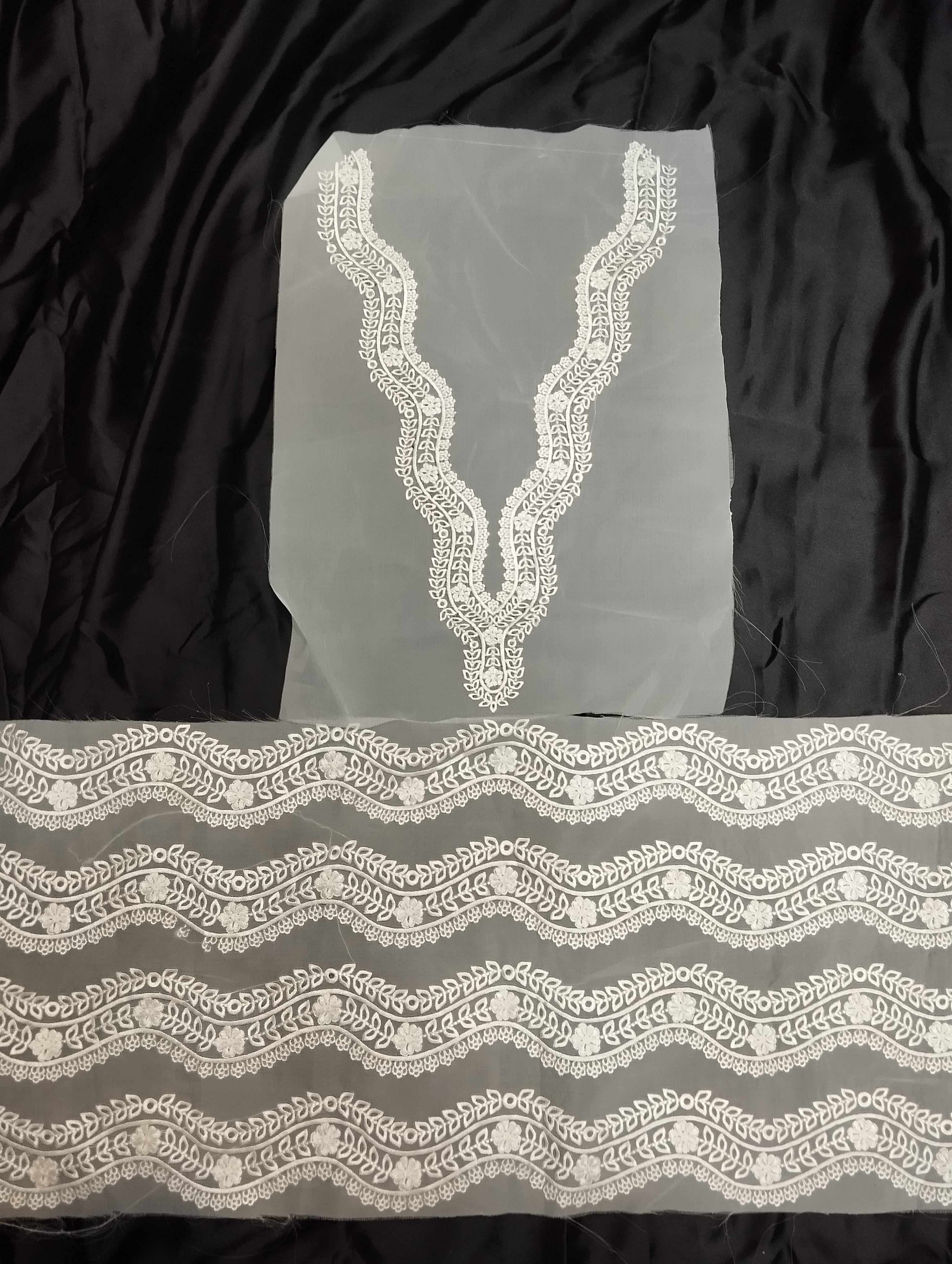 🎀 3D Designer Neckline & Daman patch    - ( N005 )