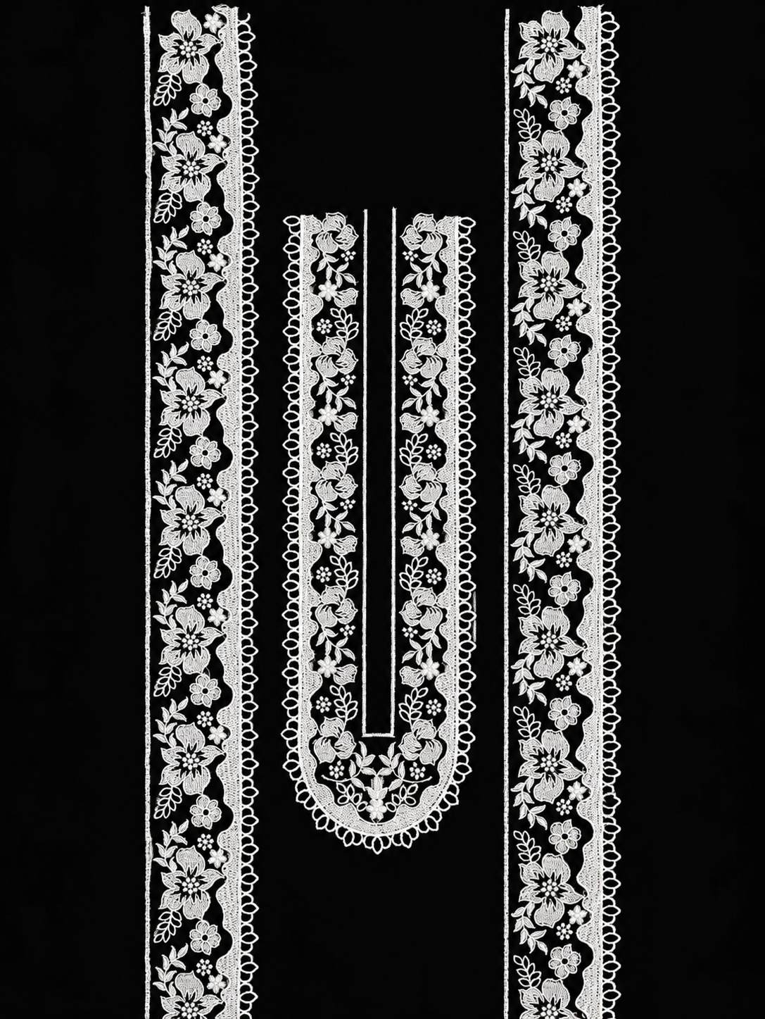 🎀 3D Designer Neckline & Daman Patch  - ( N011 )