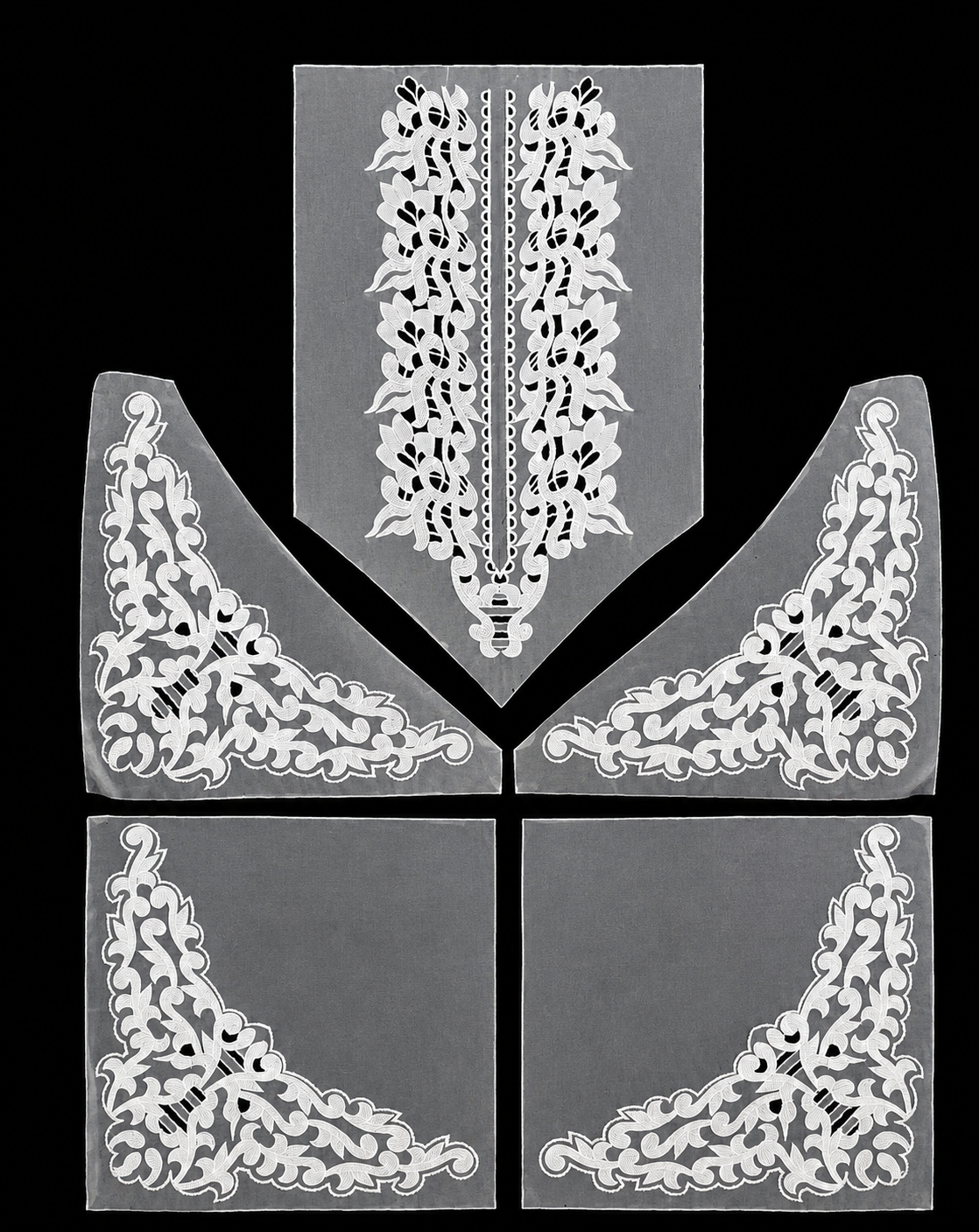 🎀 3D Designer Neckline & Daman Patch  - ( N007 )