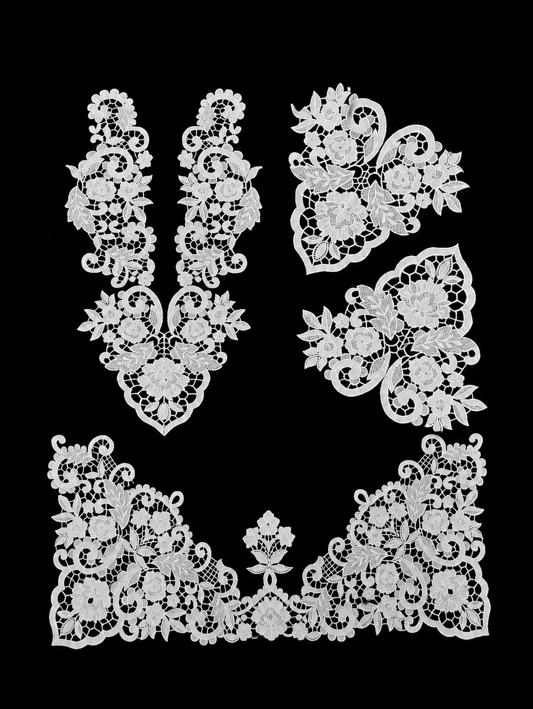🎀 3D Designer Neckline 1 Daman & 2 corner  - ( N001 )