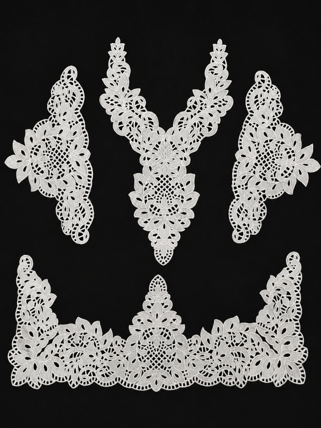 🎀 3D Designer Neckline Daman & 2 corners - ( N006 )