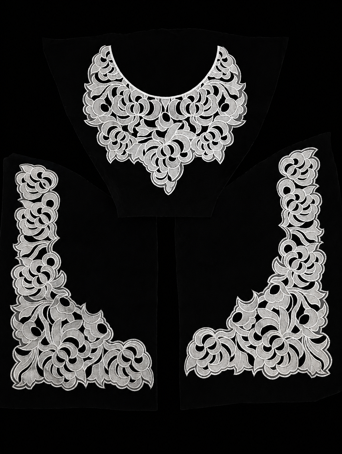 🎀 3D Designer Neckline & 2 corners   - ( N015 )