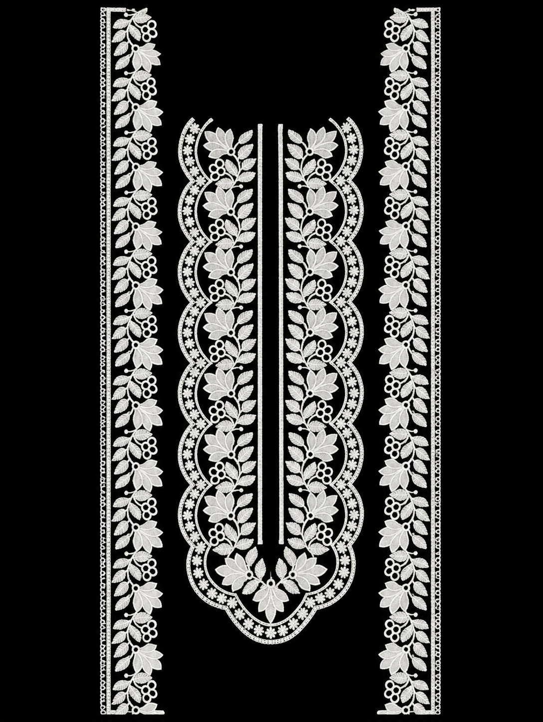🎀 3D Designer neckline & Daman patch   - ( N017 )