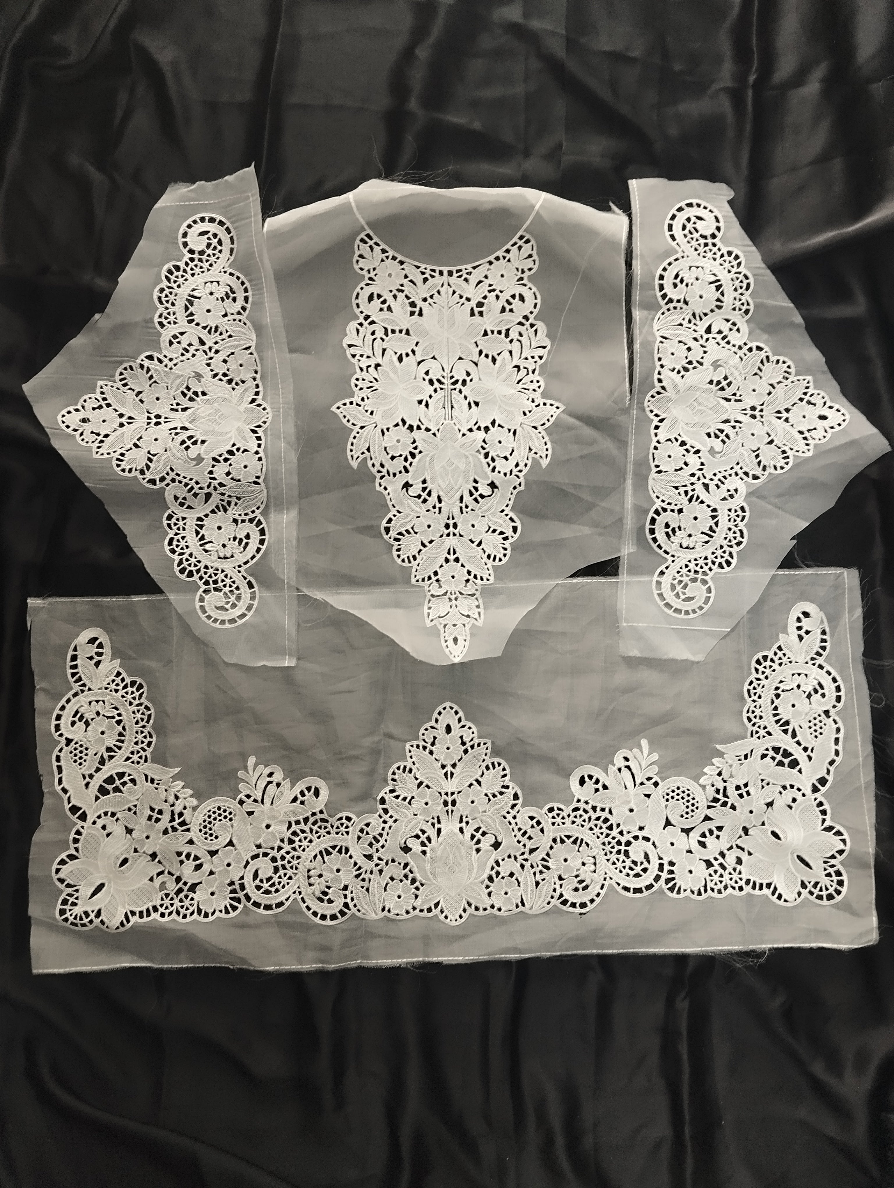 🎀 3D Designer Neckline 2 corners & Daman Patch  - ( N002 )